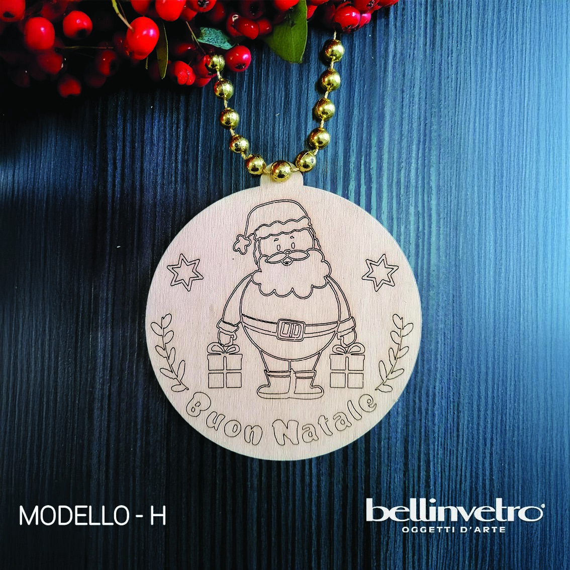 Palline natalizie in legno colorabili BELLINVETRO VR 81