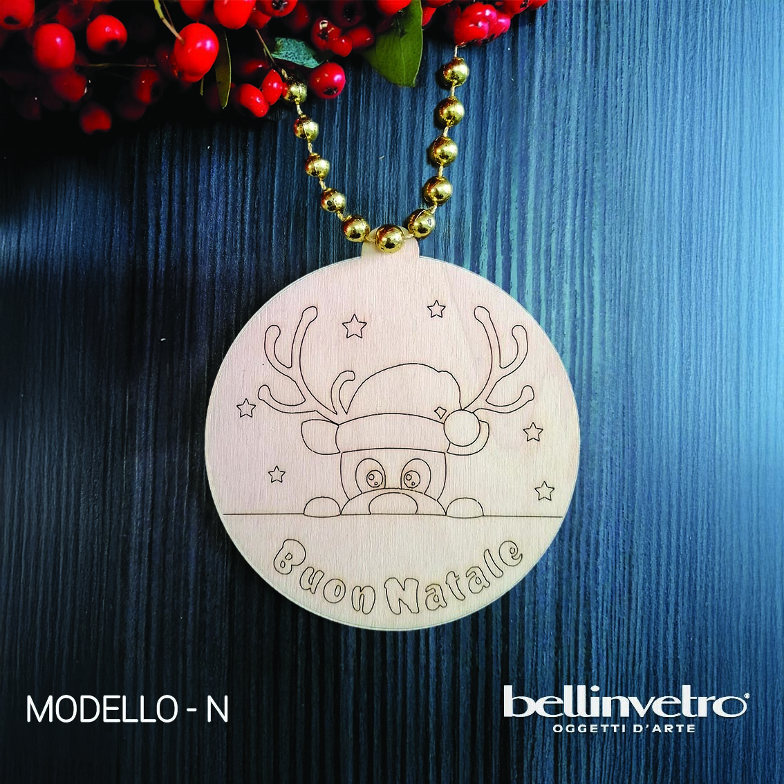 Palline natalizie in legno colorabili BELLINVETRO VR 81