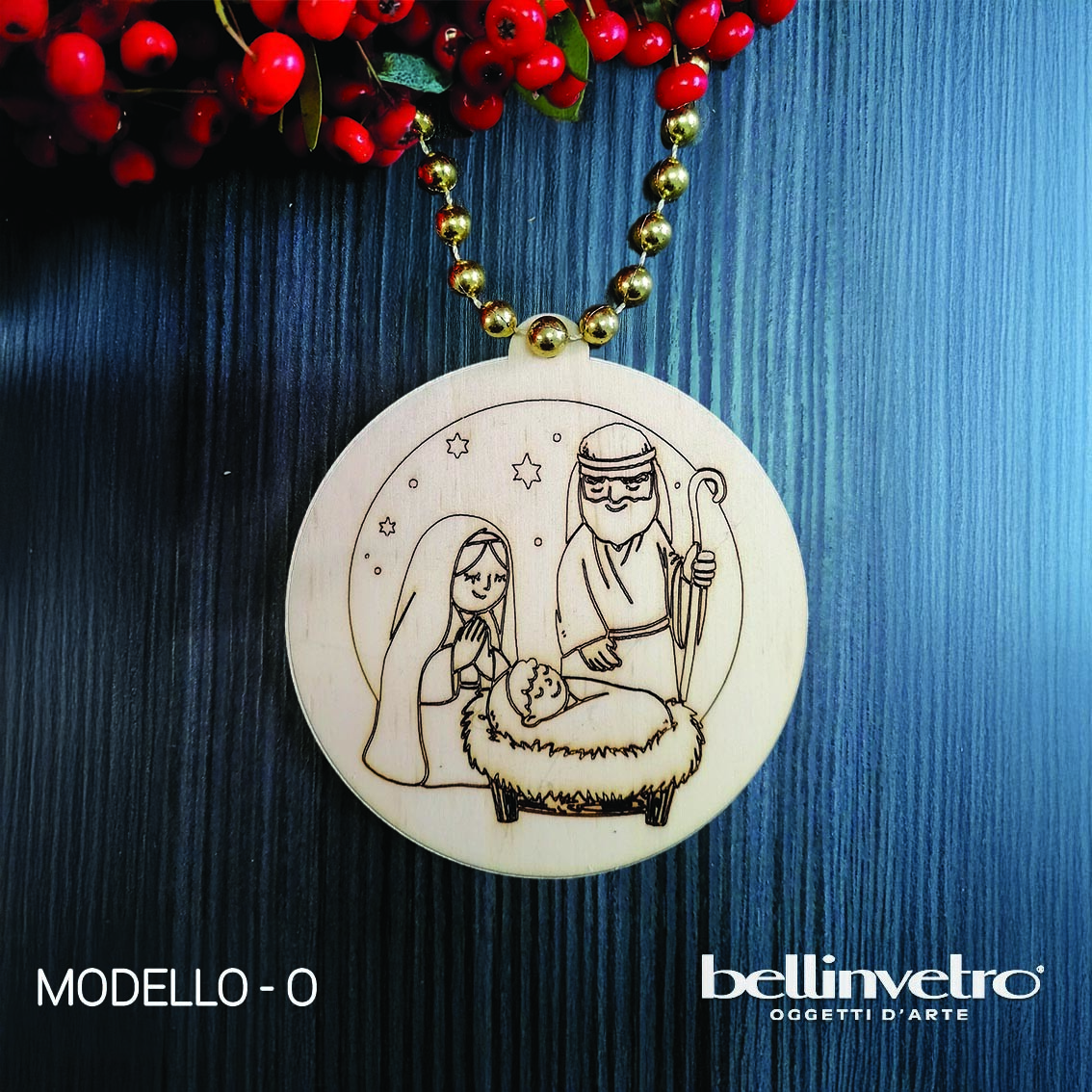 Palline natalizie in legno colorabili BELLINVETRO VR 81