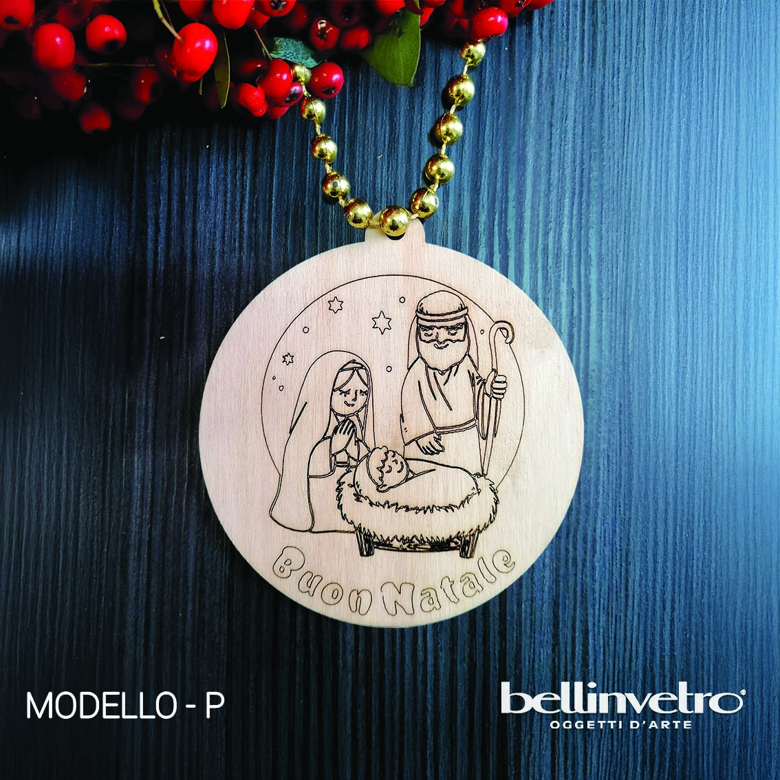 Palline natalizie in legno colorabili BELLINVETRO VR 81