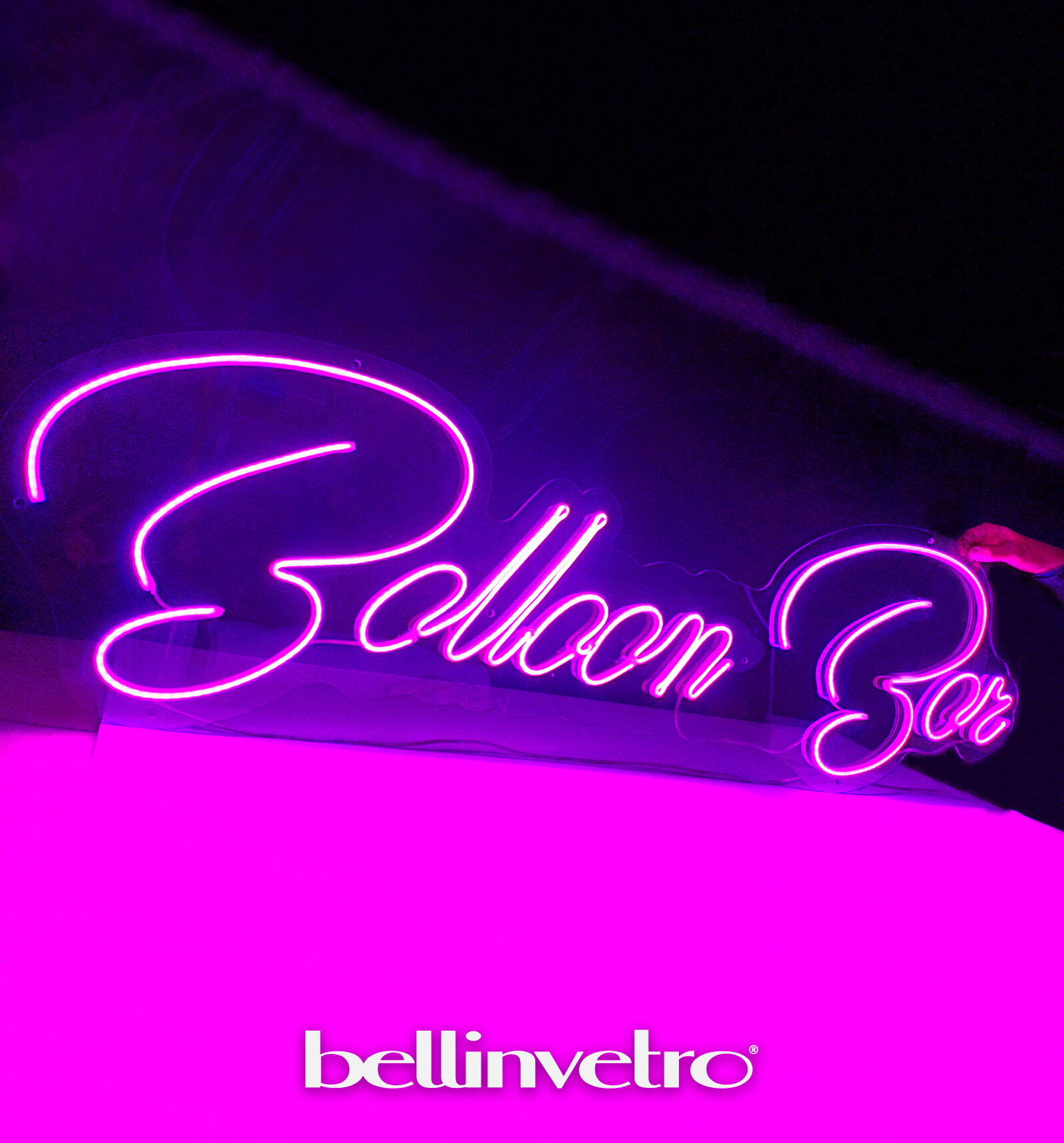 Insegna a neon led Balloon Bar - loghi aziendali BELLINVETRO VR 371