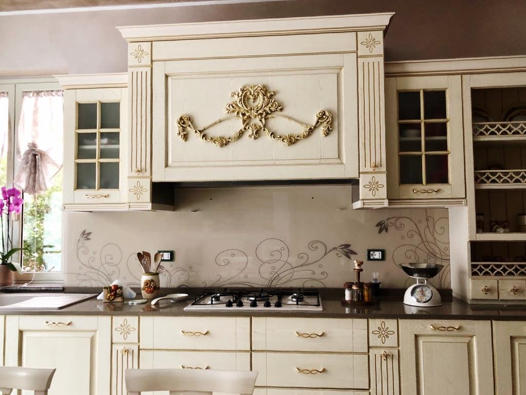 Paraschizzi cucina in vetro laccato 5 mm trasparente extrachiaro temperato BELLINVETRO