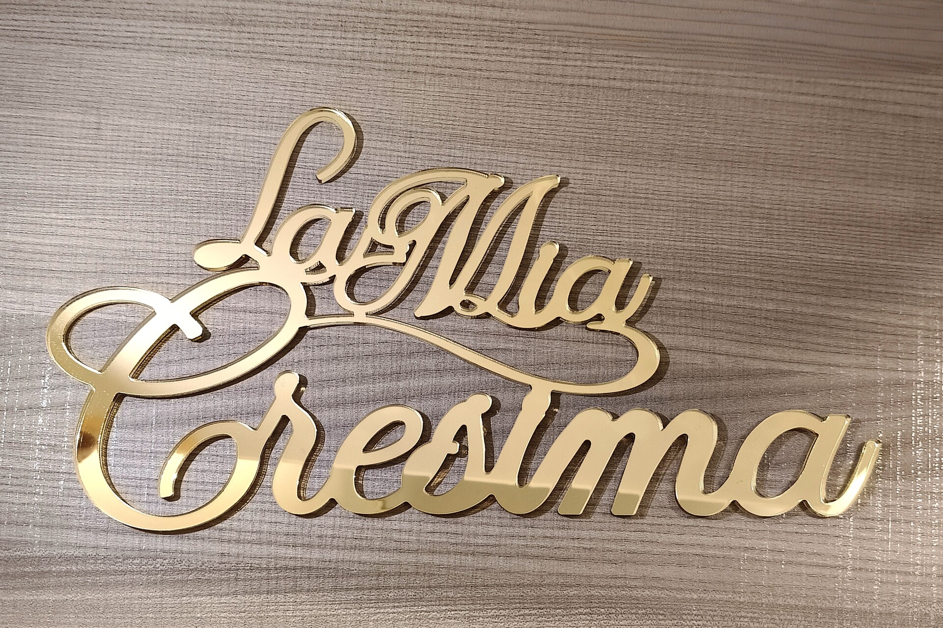 Scritta in plexiglass specchiato "La Mia Cresima" BELLINVETRO VR 1390
