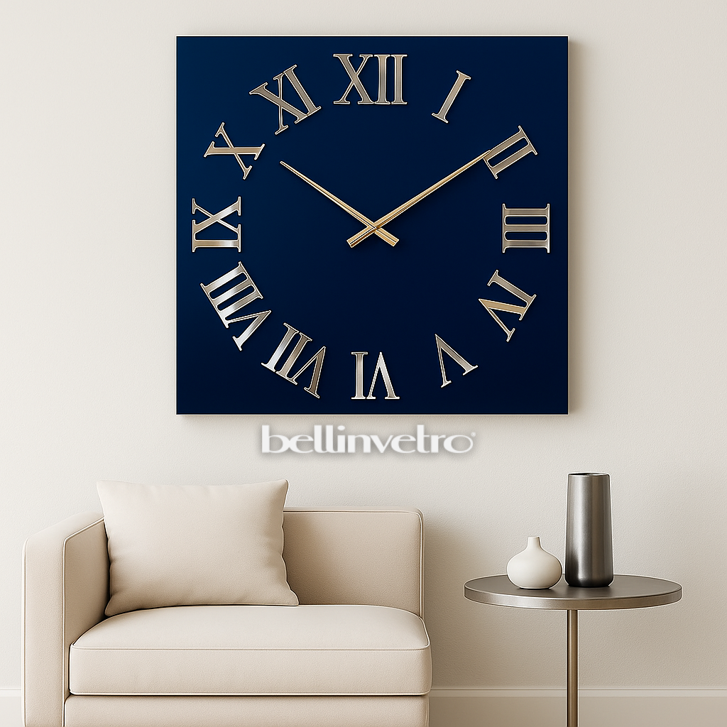 Orologio da parete in vetro laccato con numeri a rilievo BELLINVETRO VR 848