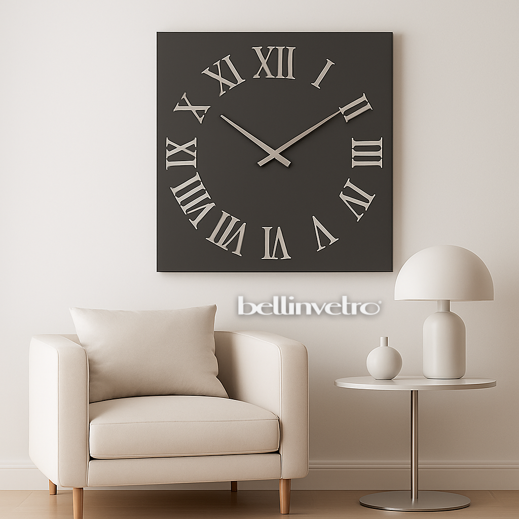Orologio da parete in vetro laccato con numeri a rilievo BELLINVETRO VR 848