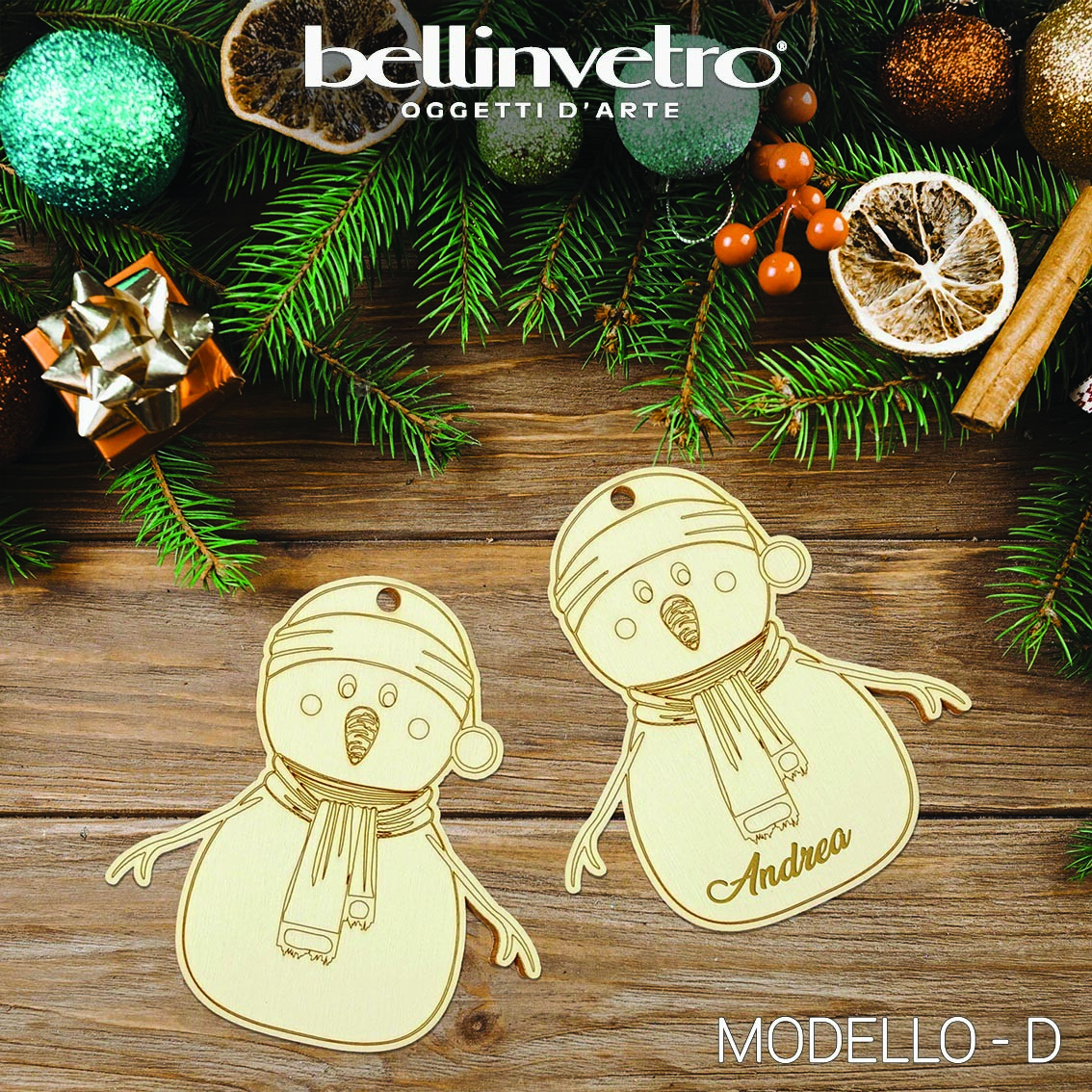 Pupazzo di con sciarpa in legno  da colorare BELLINVETRO VR 329