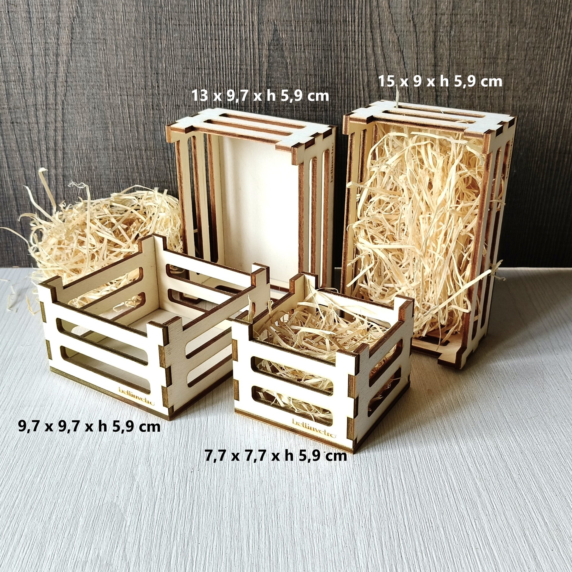 Cassettine mini PERSONALIZZATE in legno portaoggetti decorative BELLINVETRO VR 1141