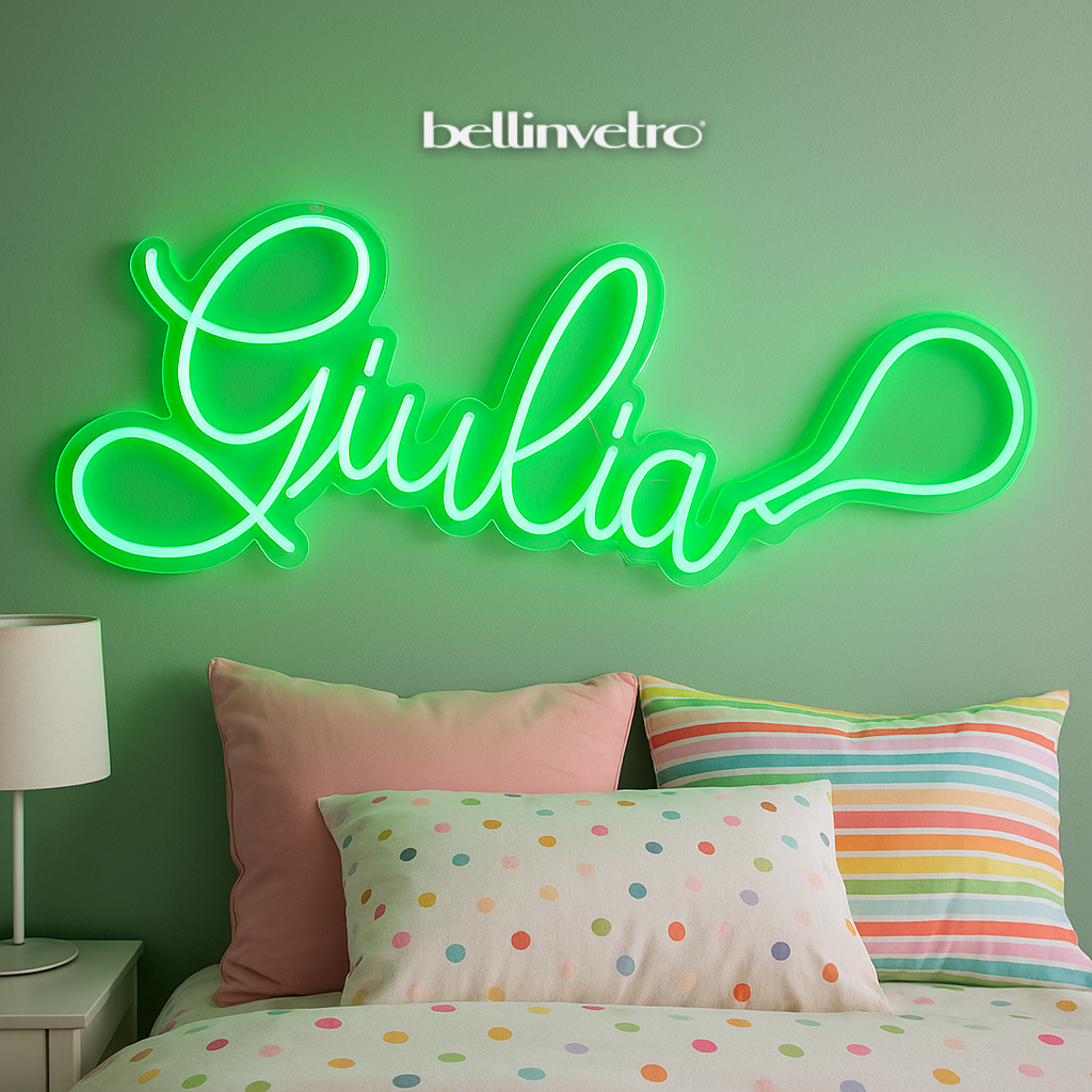 NOMI 🤩PROMO🤩 a neon led personalizzabili monocolore INCASSATI BELLINVETRO VR 318