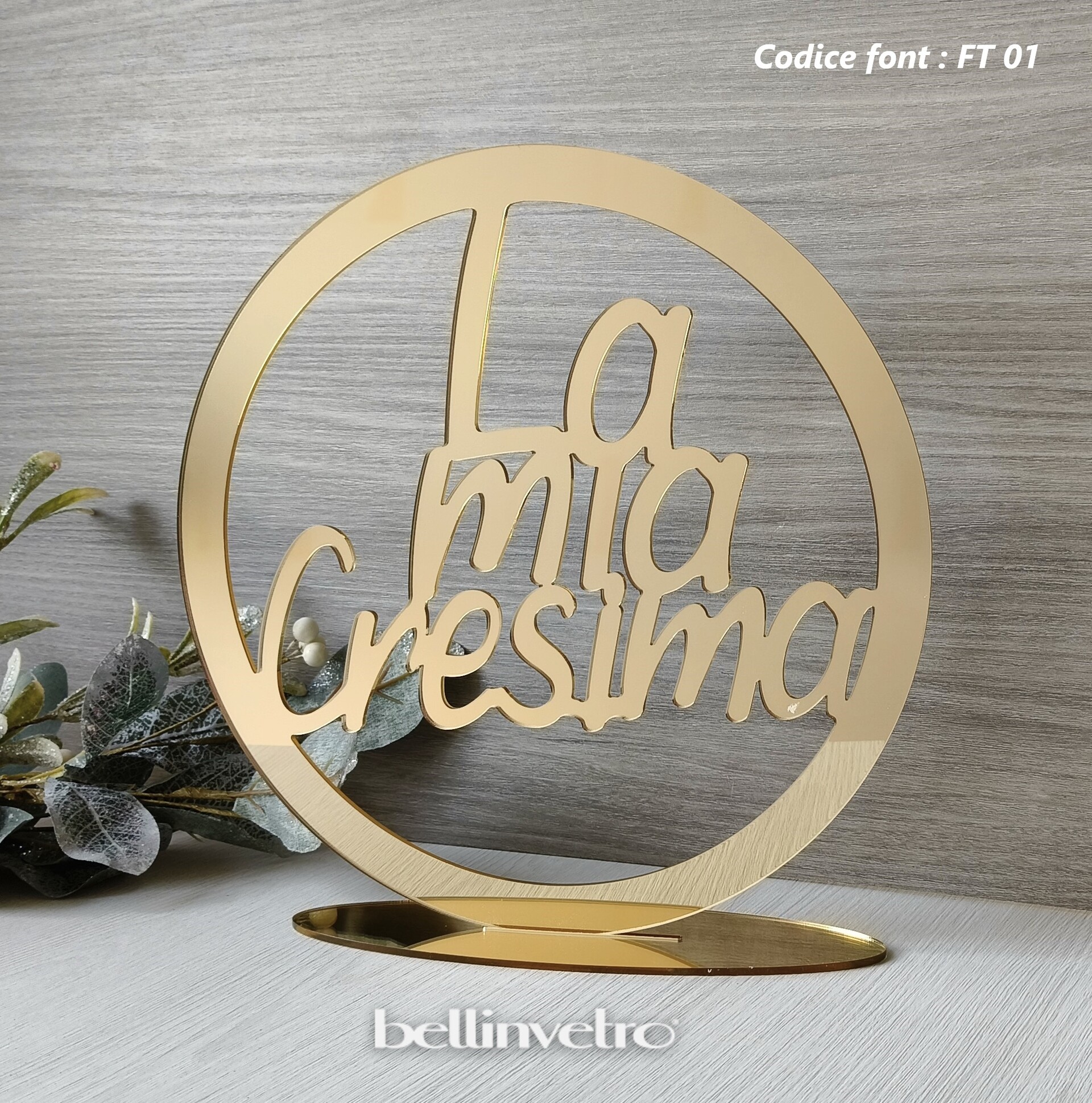 Cerchio in plexiglass specchiato "La Mia Cresima" BELLINVETRO VR 1192