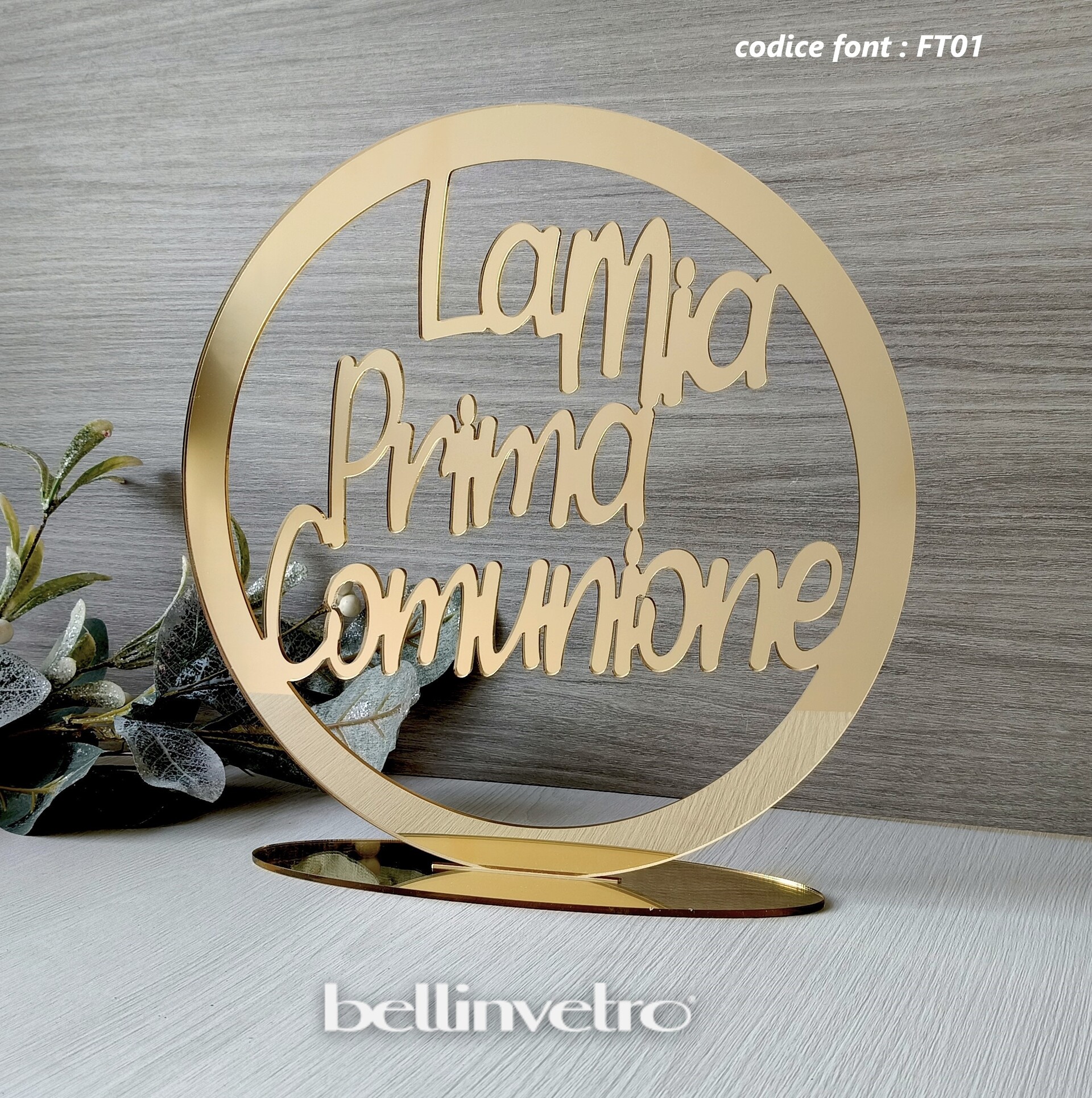 Cerchio in plexiglass specchiato "La Mia Prima Comunione" BELLINVETRO VR 1186