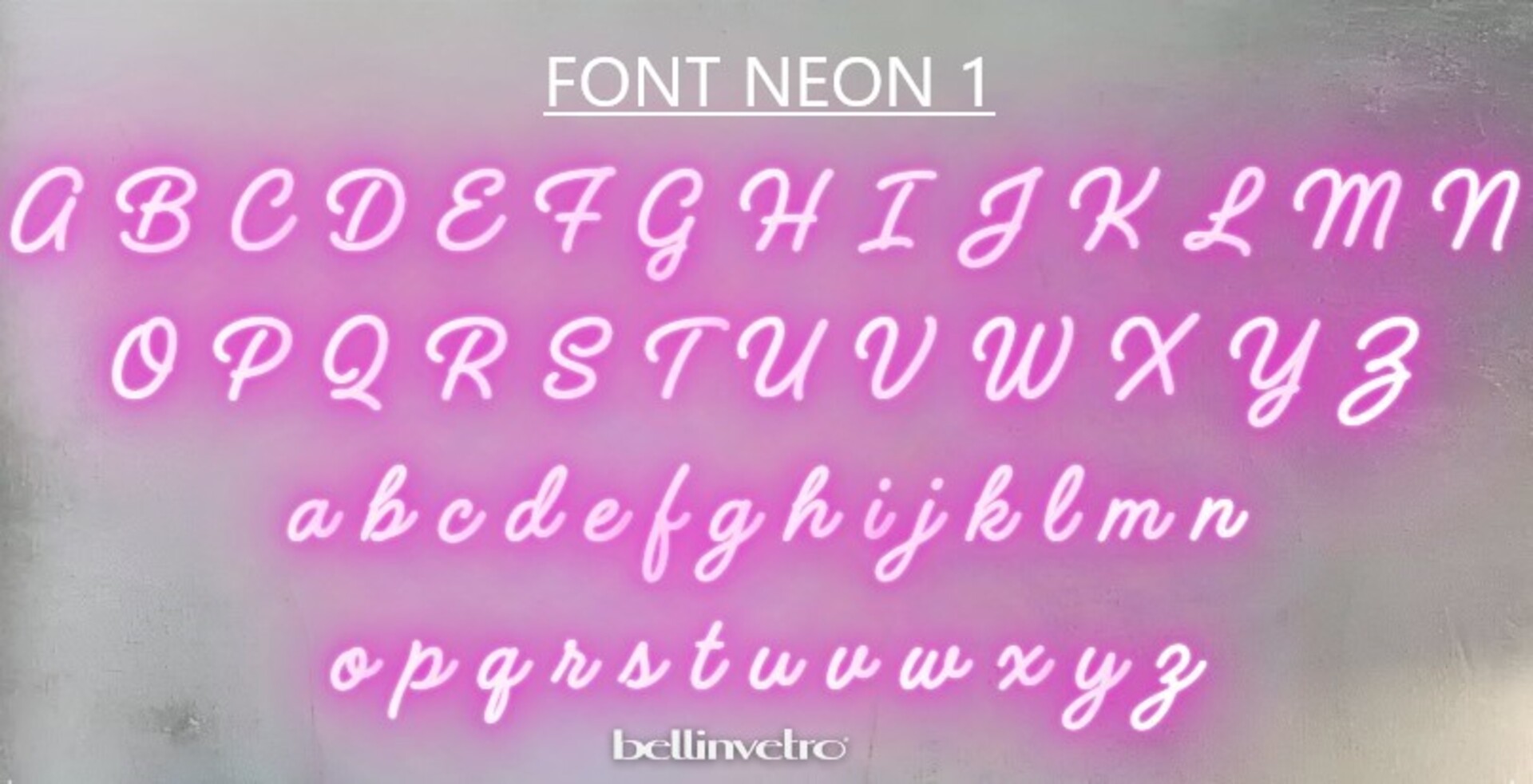 Scritta neon su 2 righe | LED INCASSATO | PERSONALIZZABILE | monocolore da parete BELLINVETRO