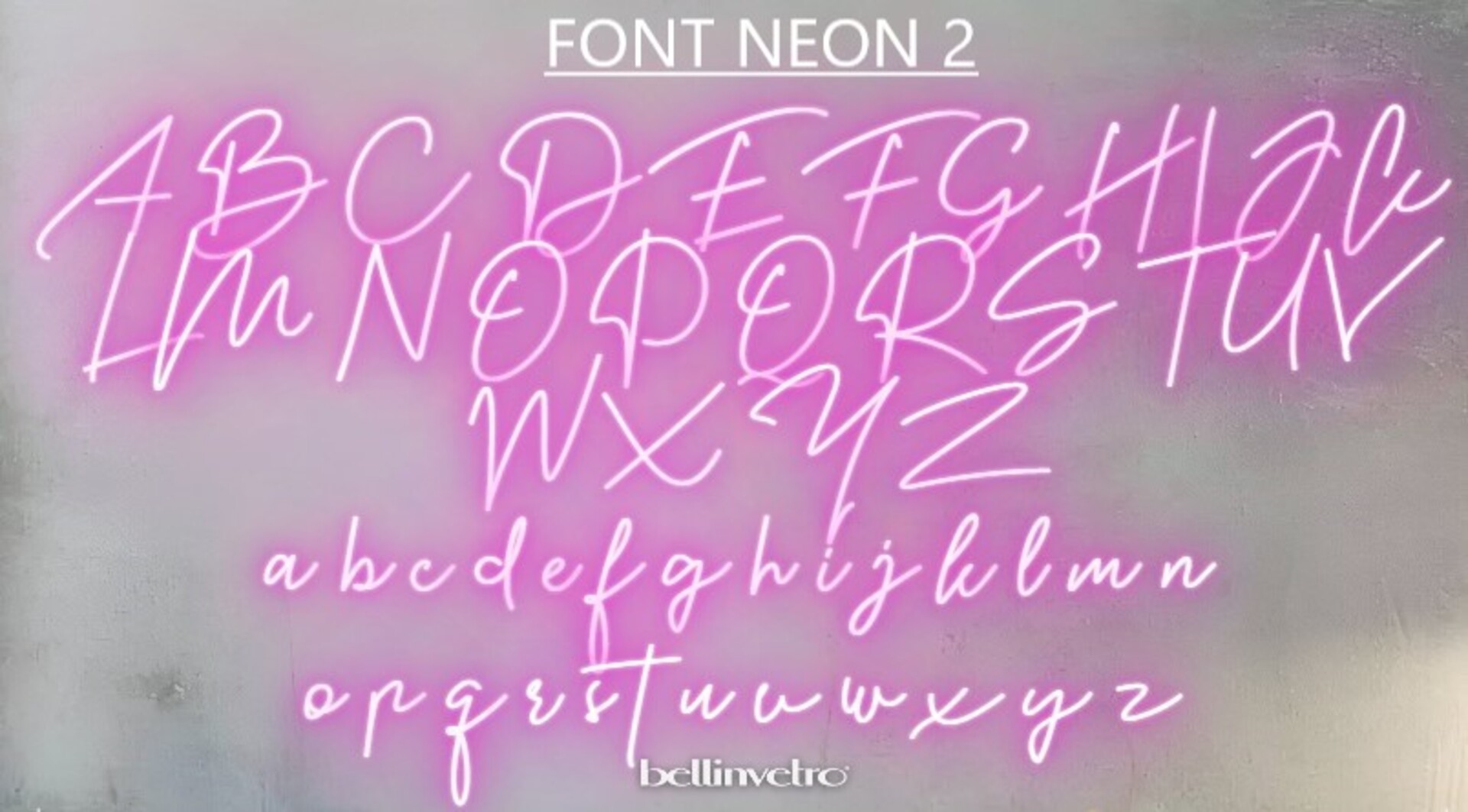 Scritta neon su 2 righe | LED INCASSATO | PERSONALIZZABILE | monocolore da parete BELLINVETRO