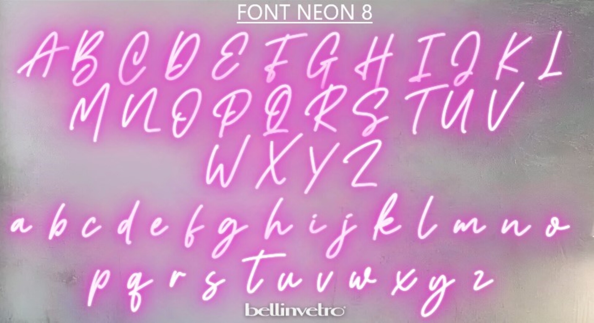 Scritta neon su 2 righe | LED INCASSATO | PERSONALIZZABILE | monocolore da parete BELLINVETRO
