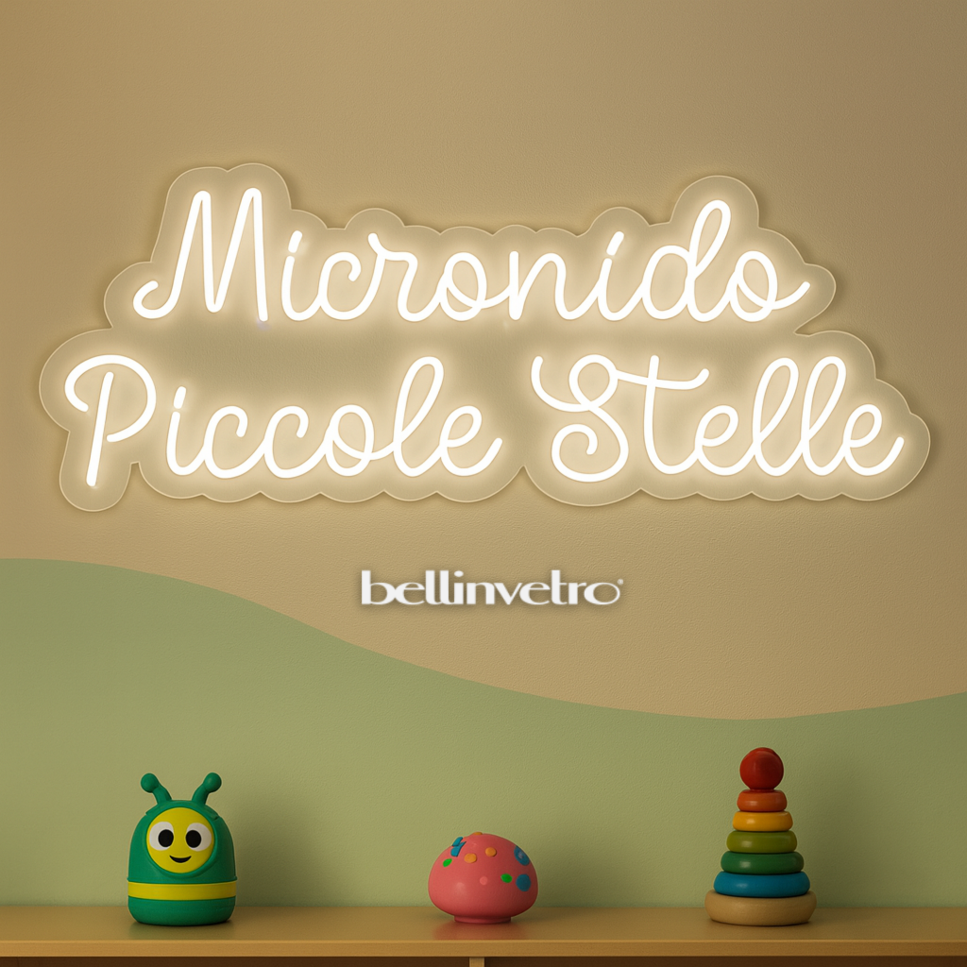 Insegna a neon led per locale BELLINVETRO LOGO AZIENDALE