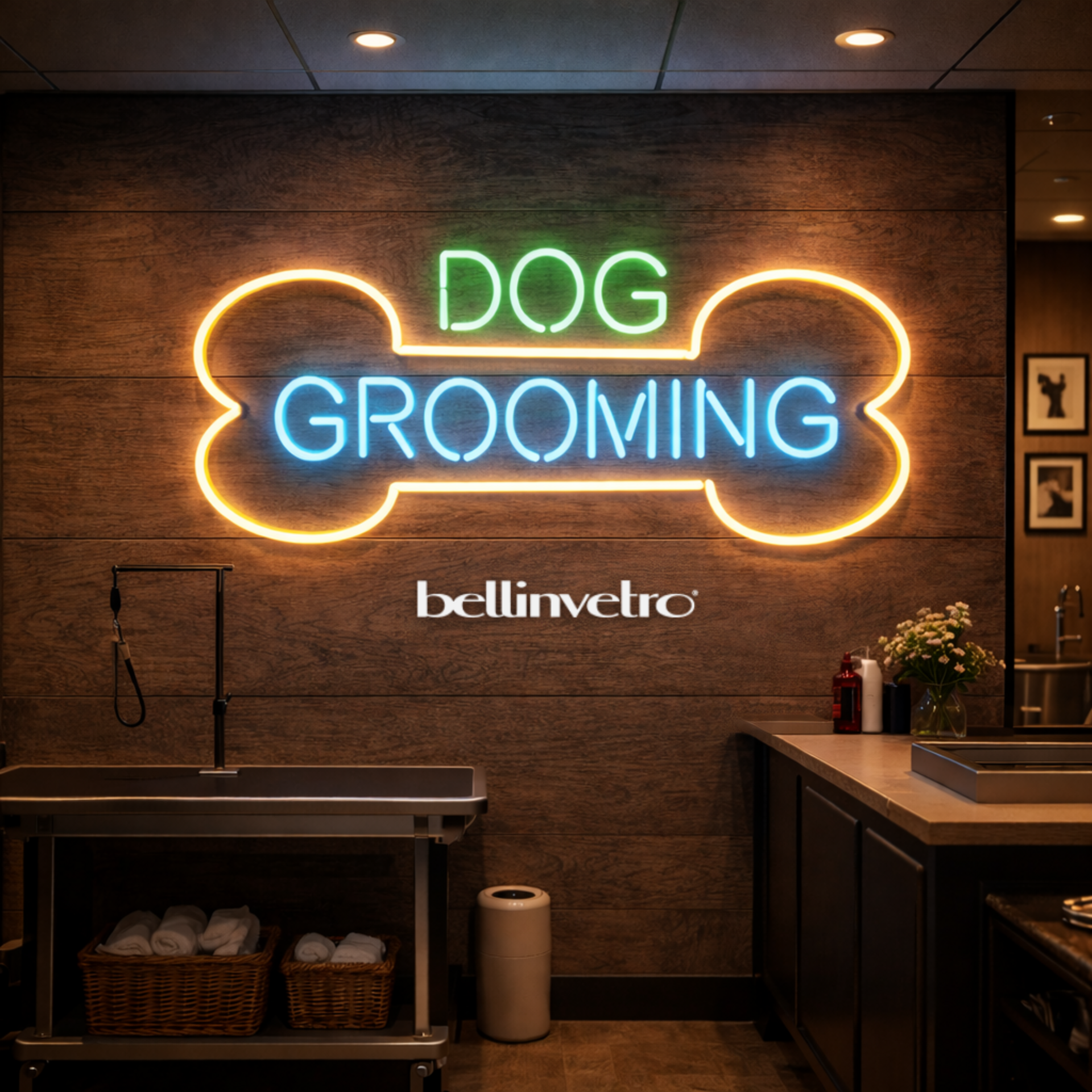 Insegna a neon | Dog Grooming BELLINVETRO