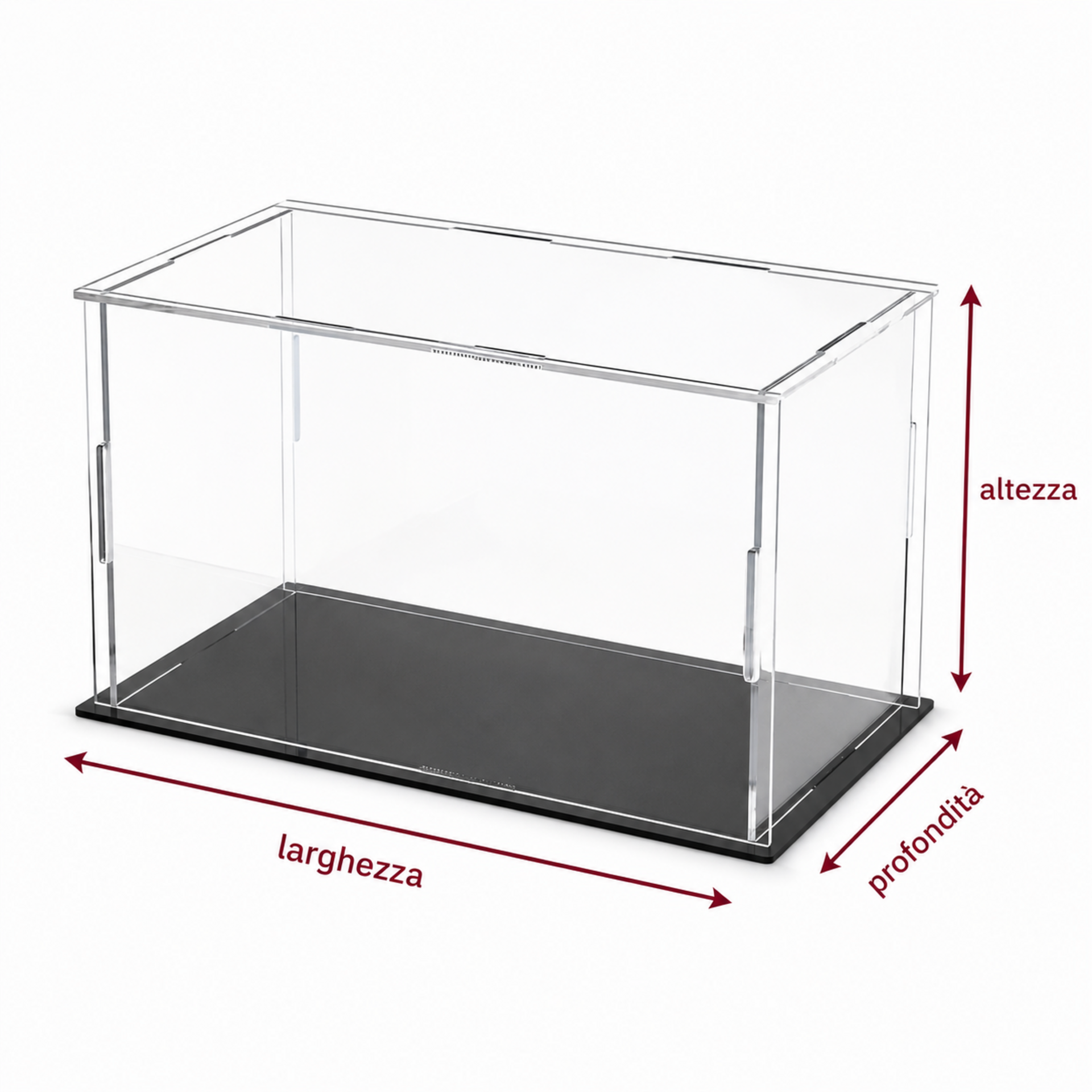 Cubi | teche espositive in plexiglass trasparente - MISURE ASSORTITE - BELLINVETRO AD INCASTRO