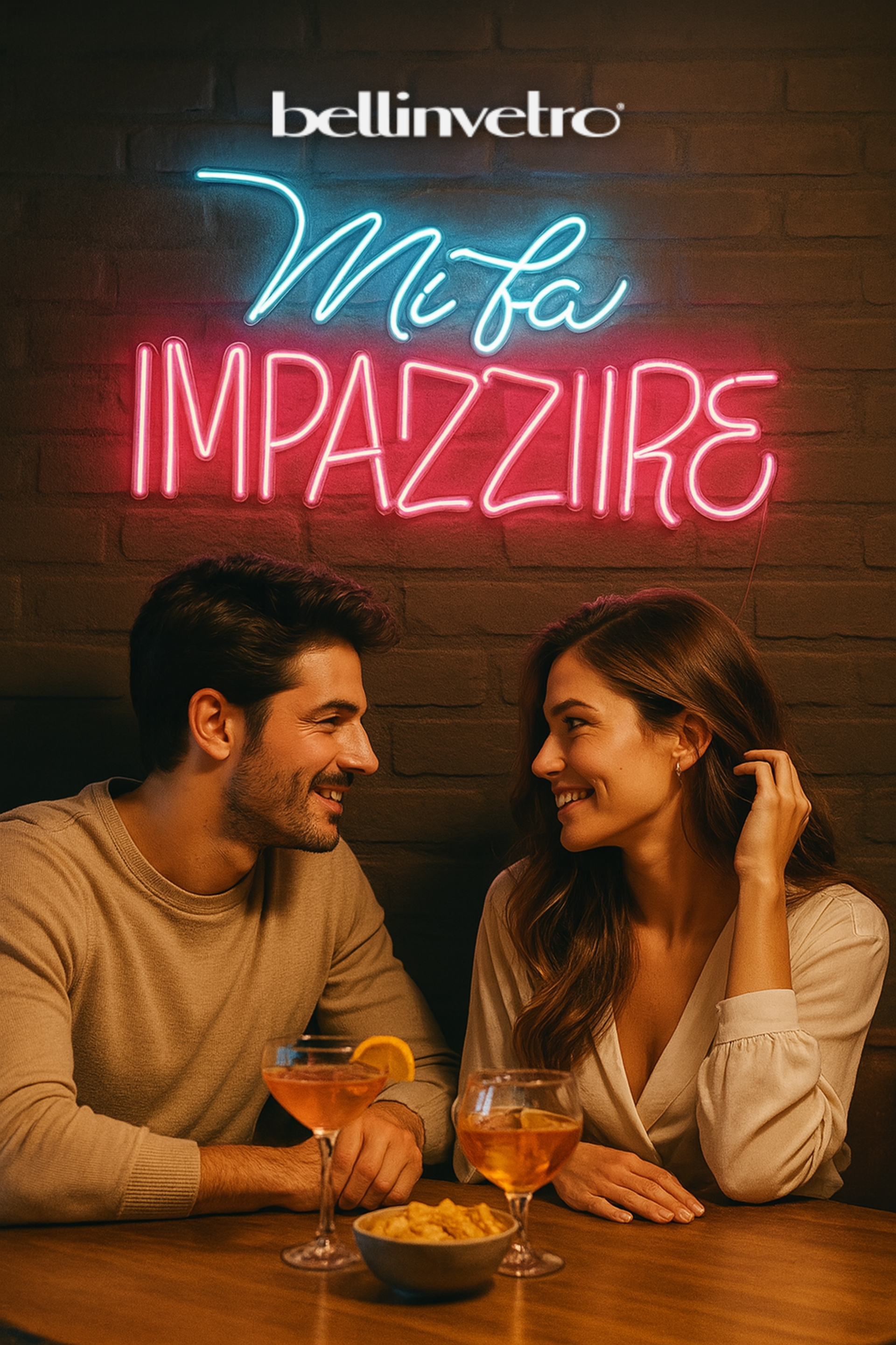 Insegna a neon led per locale BELLINVETRO LOGO AZIENDALE