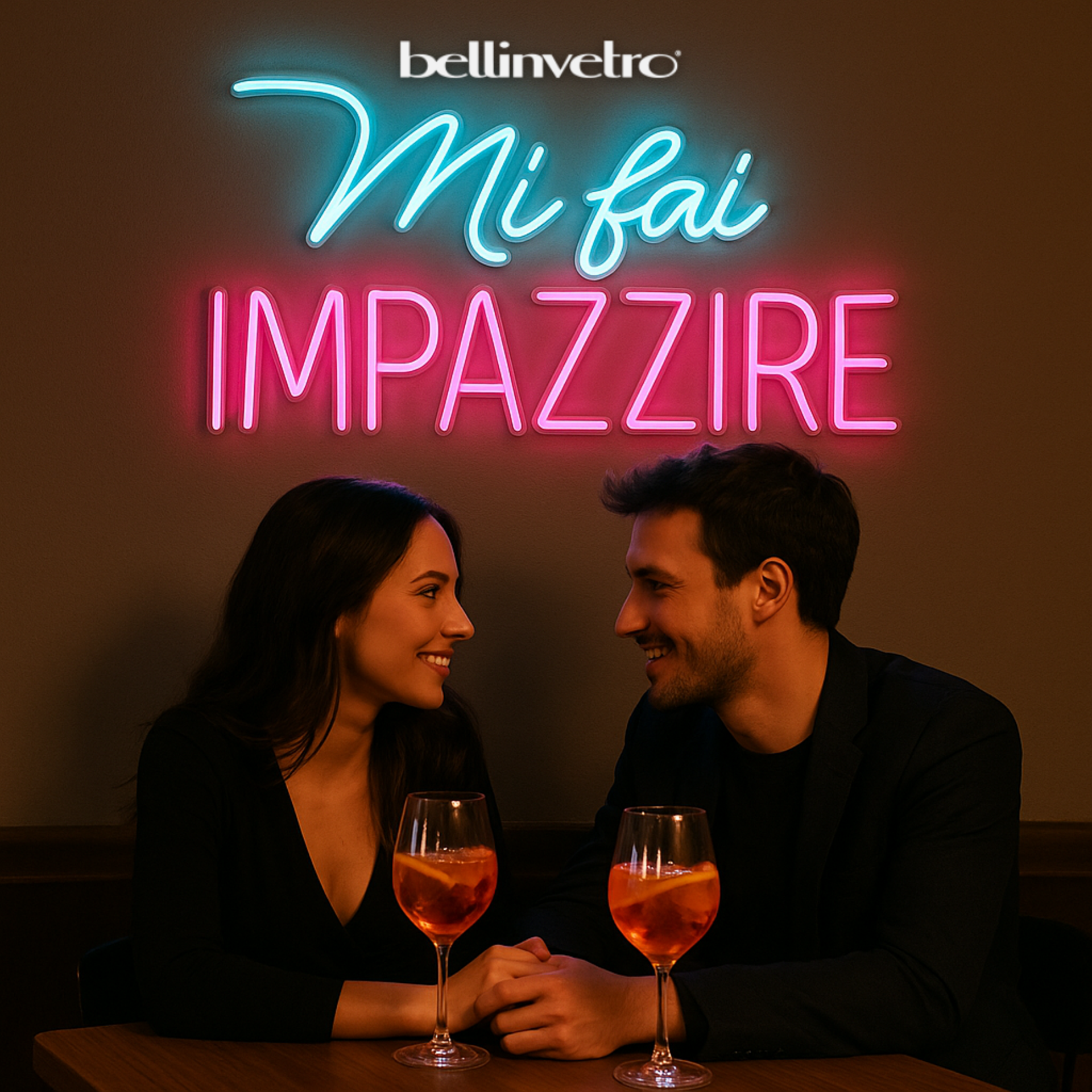Insegna a neon led per locale BELLINVETRO LOGO AZIENDALE