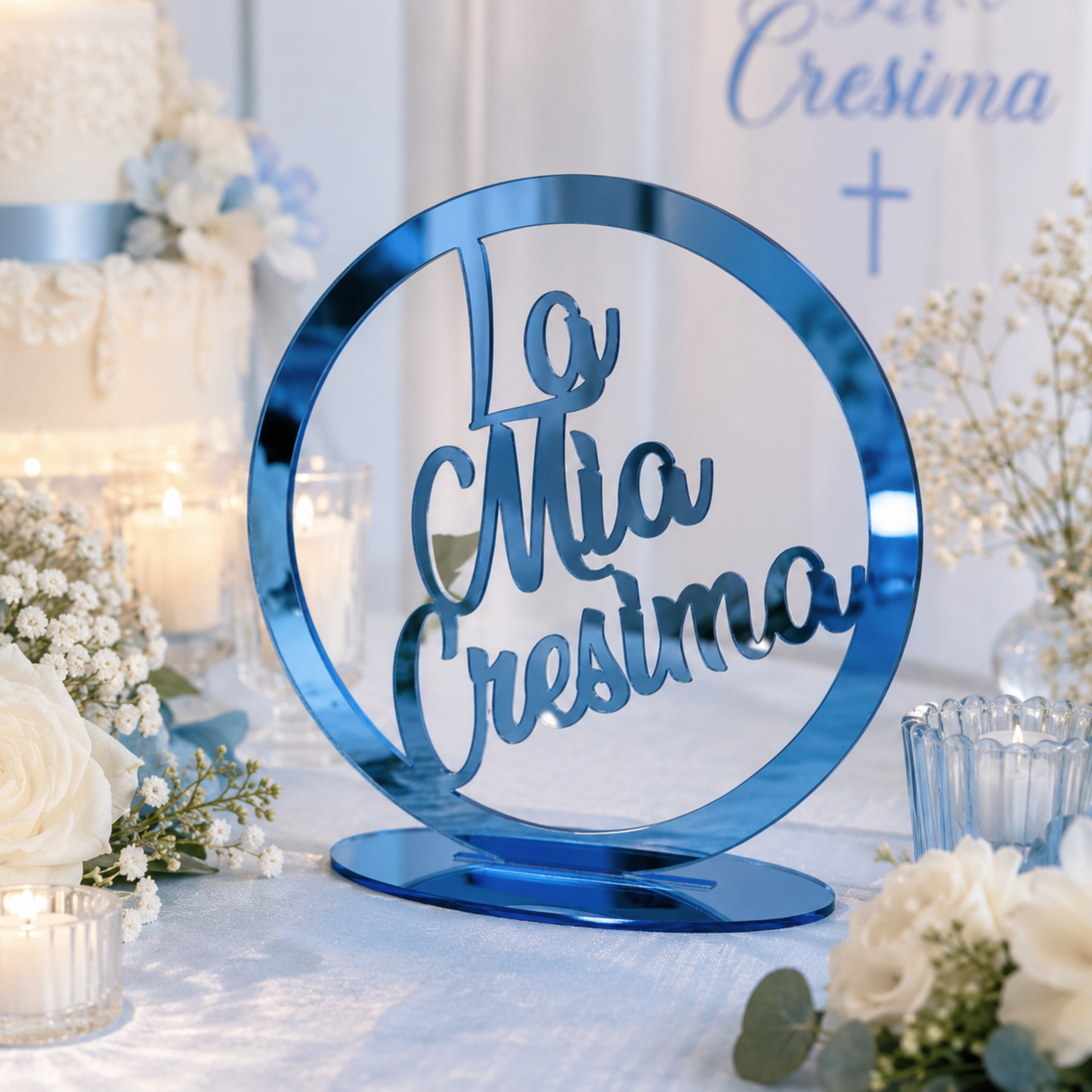 Cerchio in plexiglass specchiato "La Mia Cresima" BELLINVETRO VR 1192