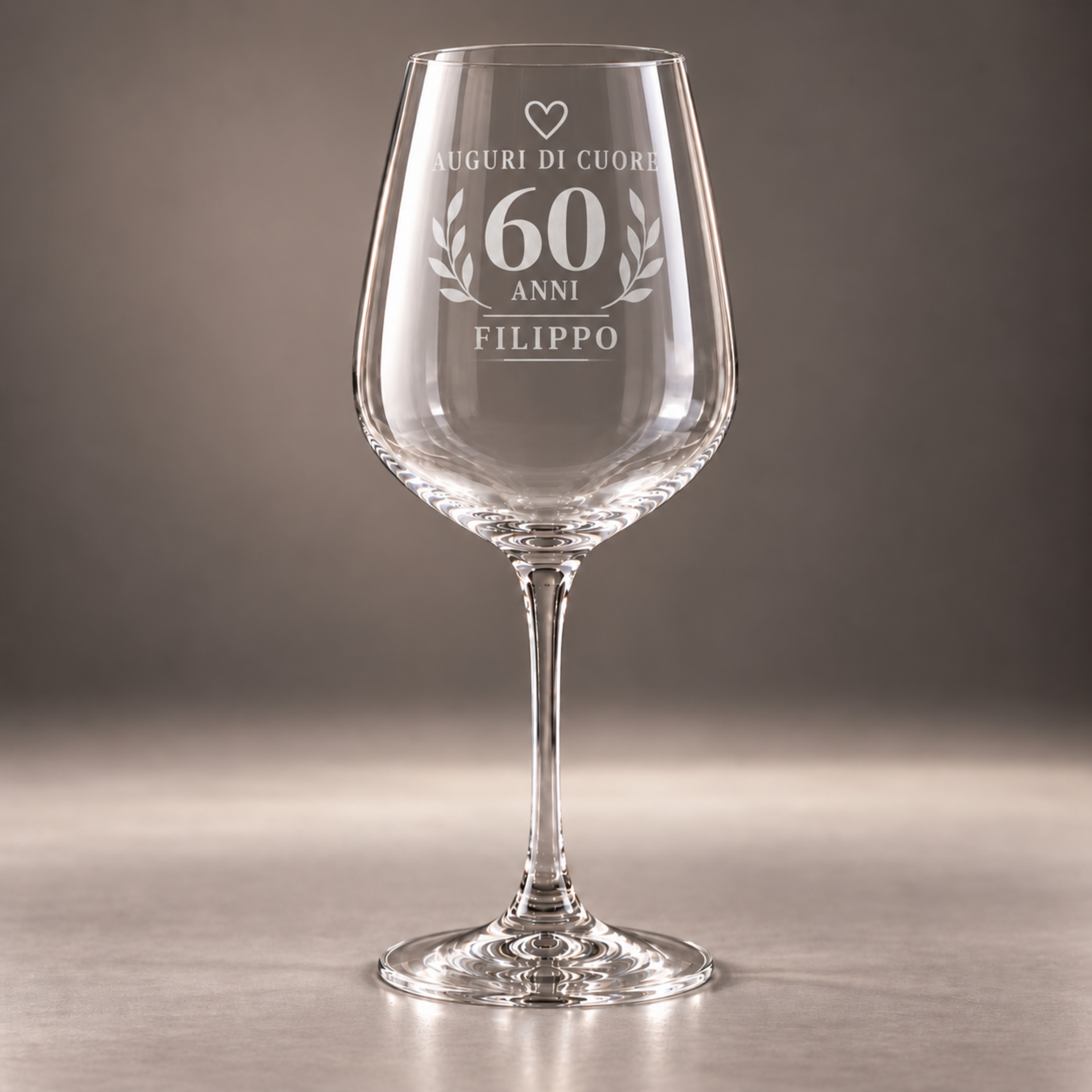 CALICI DA VINO incisi personalizzati BELLINVETRO COMPLEANNO