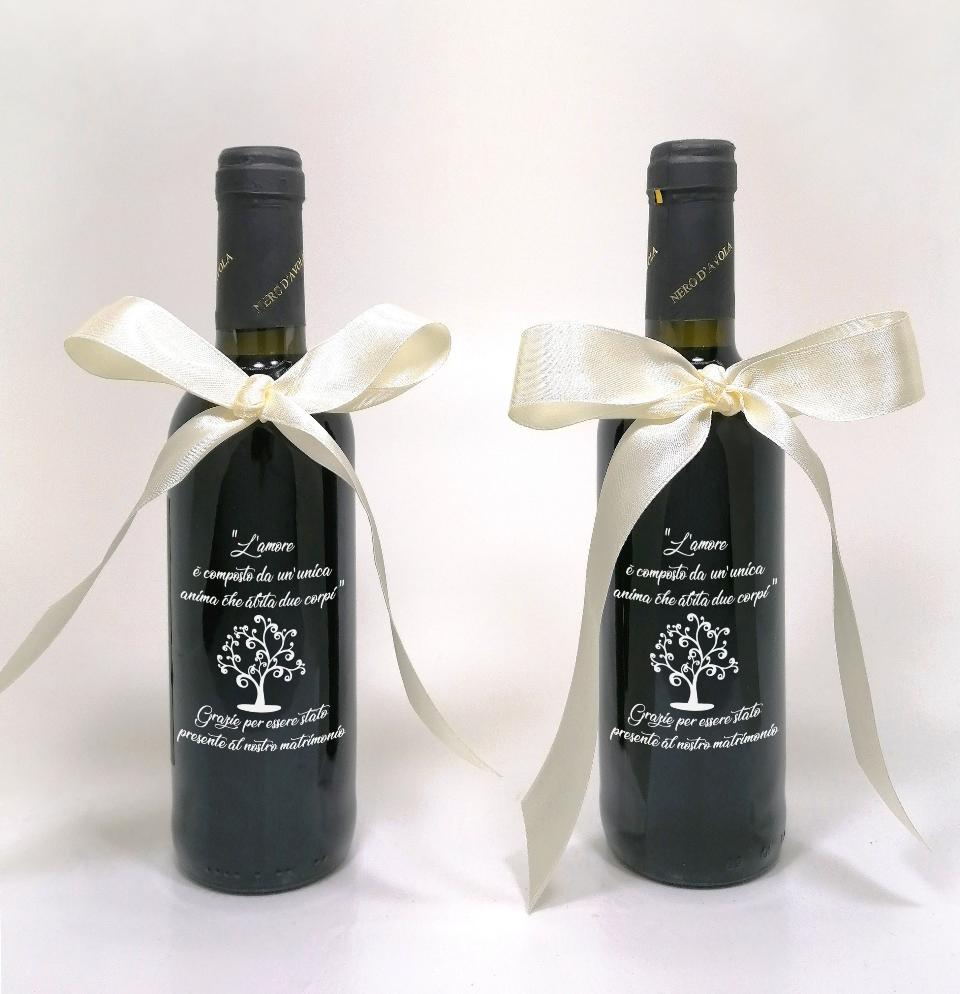 Bottiglia decorata monocolore matrimonio PERLA VINO 375 ML DEC 25