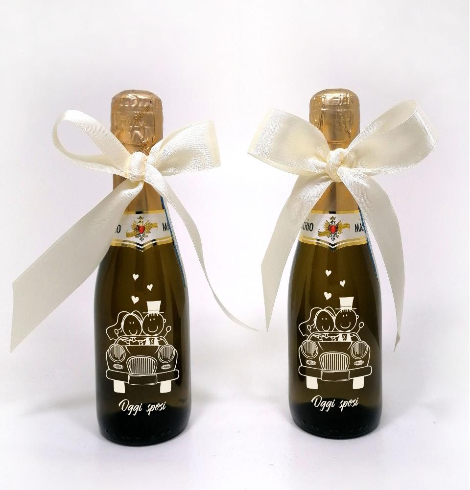 Bottiglia decorata monocolore macchina sposi MASCHIO PROSECCO 200 ML DEC 34