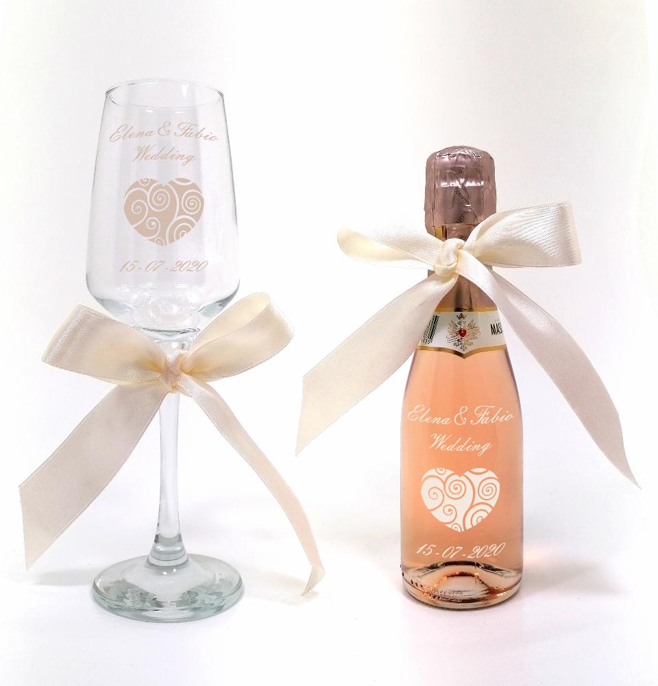 Bottiglia decorata monocolore matrimonio MASCHIO ROSE' 200 ML