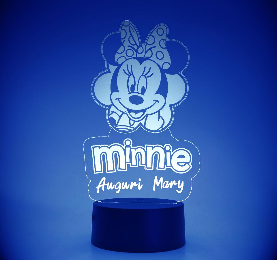 Lampada LED in plexiglass | NIGHT LIGHT | minnie con fiocco BELLINVETRO VR 39