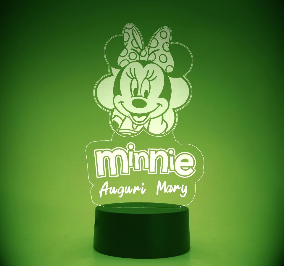 Lampada LED in plexiglass | NIGHT LIGHT | minnie con fiocco BELLINVETRO VR 39