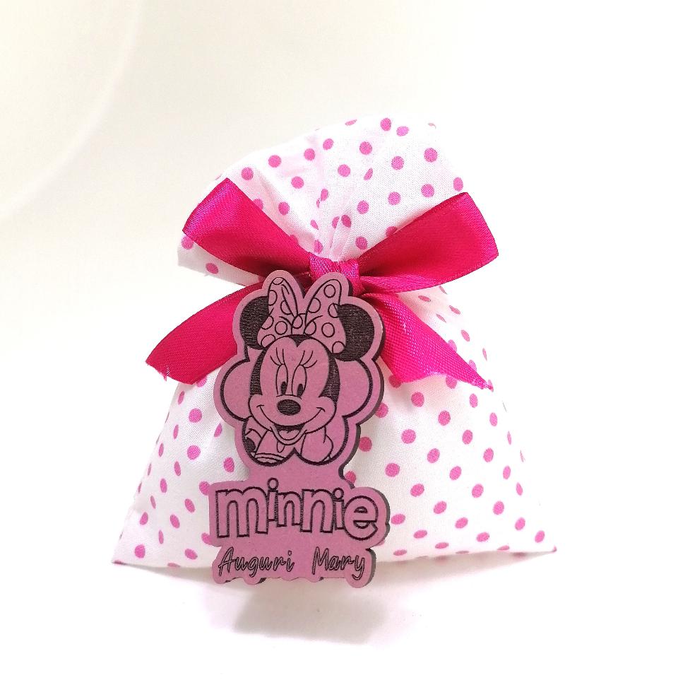 Bomboniera minnie in legno laccato rosa nascita - eventi - compleanno BELLINVETRO CMP 02