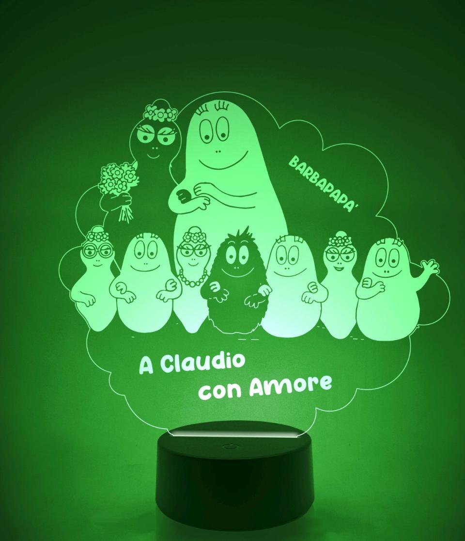 Lampada LED in plexiglass | NIGHT LIGHT | barbapapà BELLINVETRO VR 01