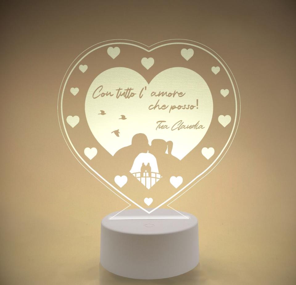 Lampada LED in plexiglass | NIGHT LIGHT | innamorati BELLINVETRO VR 47