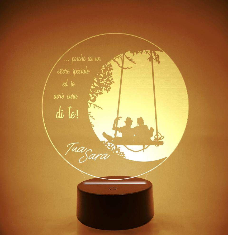 Lampada LED in plexiglass | NIGHT LIGHT | altalena innamorati BELLINVETRO VR 46