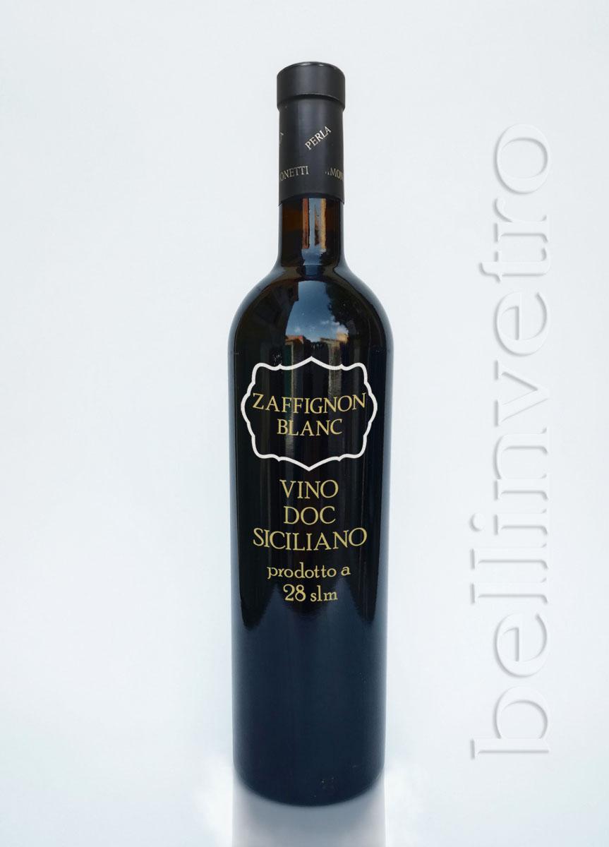 Bottiglia incisa e dipinta  a mano regalo aziendale VINO CANTINE PAOLINI 112
