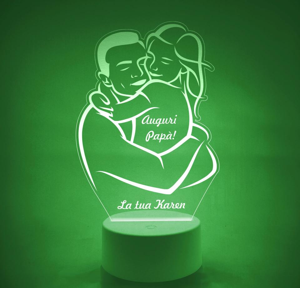 Lampada led papa' e bimba festa del papa' BELLINVETRO VR 119