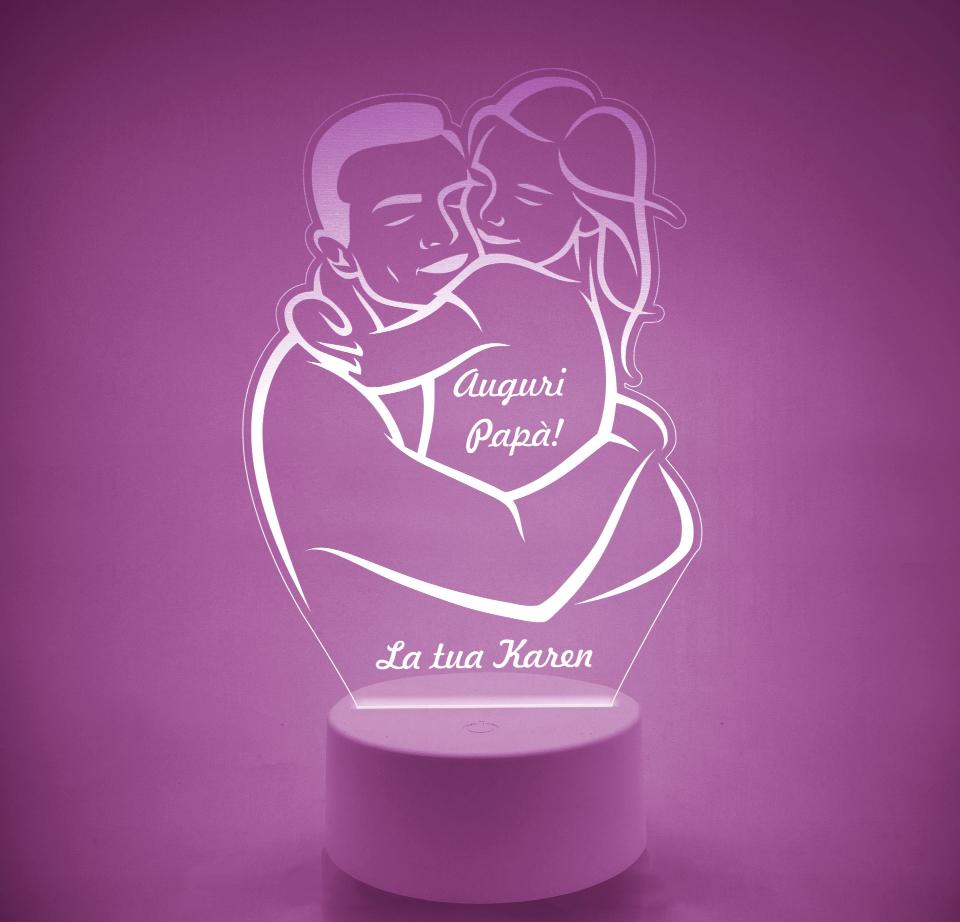 Lampada led papa' e bimba festa del papa' BELLINVETRO VR 119
