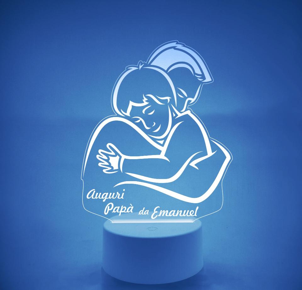Lampada LED in plexiglass | NIGHT LIGHT | papà con bimbo | festa del papà BELLINVETRO VR 120