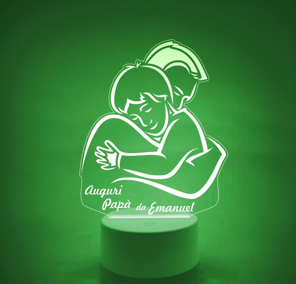 Lampada LED in plexiglass | NIGHT LIGHT | papà con bimbo | festa del papà BELLINVETRO VR 120