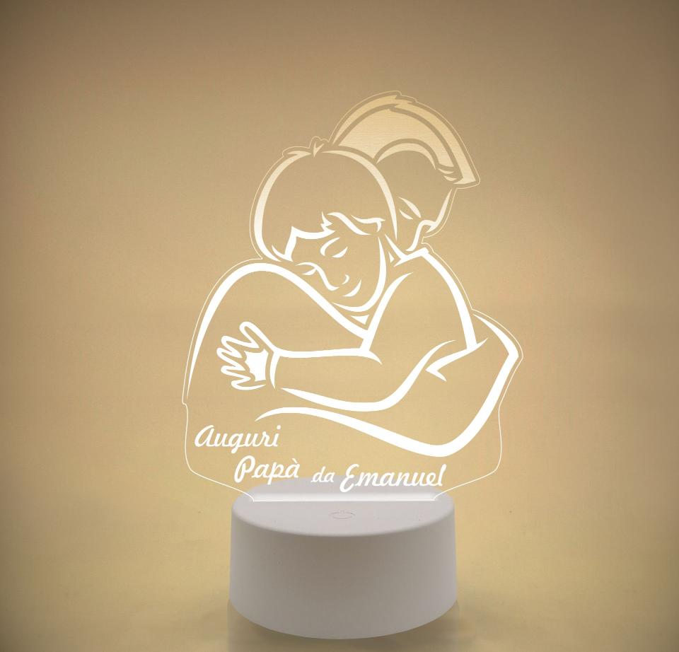 Lampada LED in plexiglass | NIGHT LIGHT | papà con bimbo | festa del papà BELLINVETRO VR 120