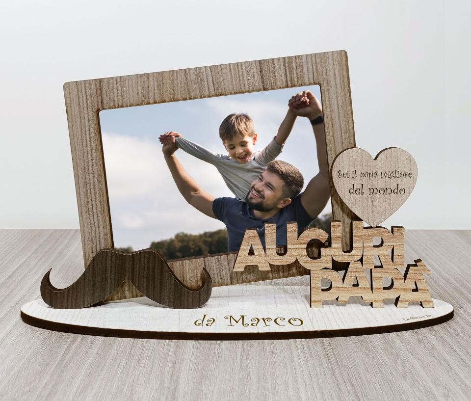 Portafoto in legno  festa del papa' BELLINVETRO VR 121