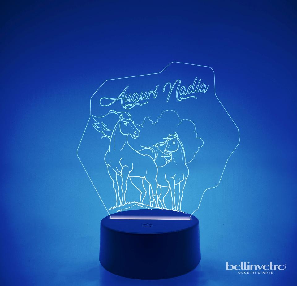 Lampada LED in plexiglass | NIGHT LIGHT | cavallo Spirit BELLINVETRO VR 45