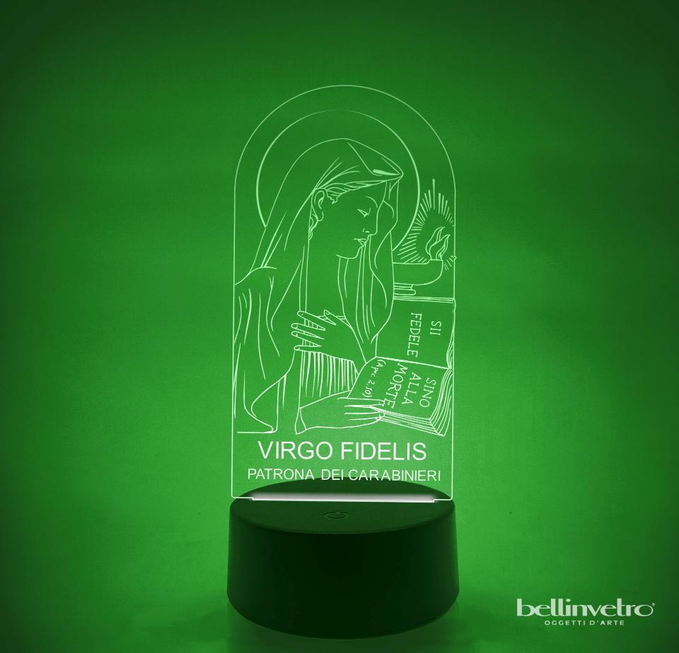 Lampada LED in plexiglass | NIGHT LIGHT | MADONNA PROTETTRICE CARABINIERI BELLINVETRO VR 52
