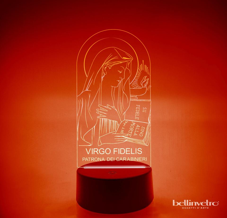 Lampada LED in plexiglass | NIGHT LIGHT | MADONNA PROTETTRICE CARABINIERI BELLINVETRO VR 52
