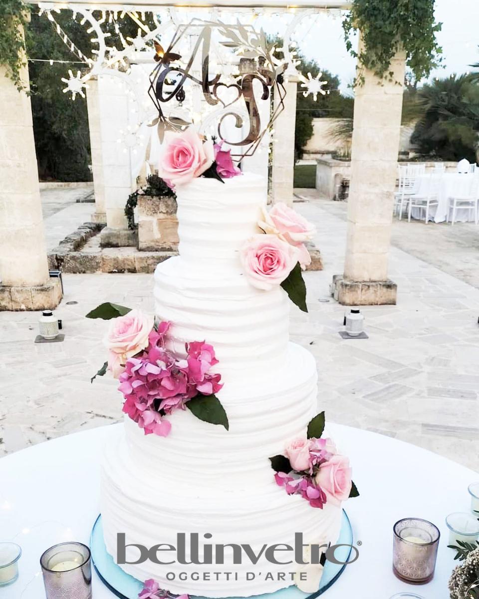 Topper cake iniziali plexiglass specchiato BELLINVETRO VR 231