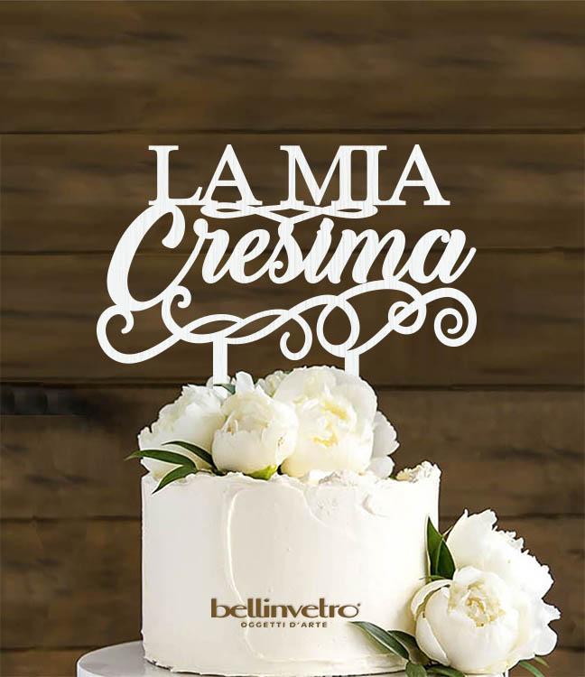Topper cake  la mia cresima in legno BELLINVETRO VR 184