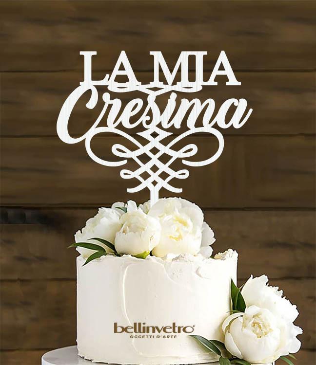 Topper cake  la mia cresima in legno BELLINVETRO VR 268