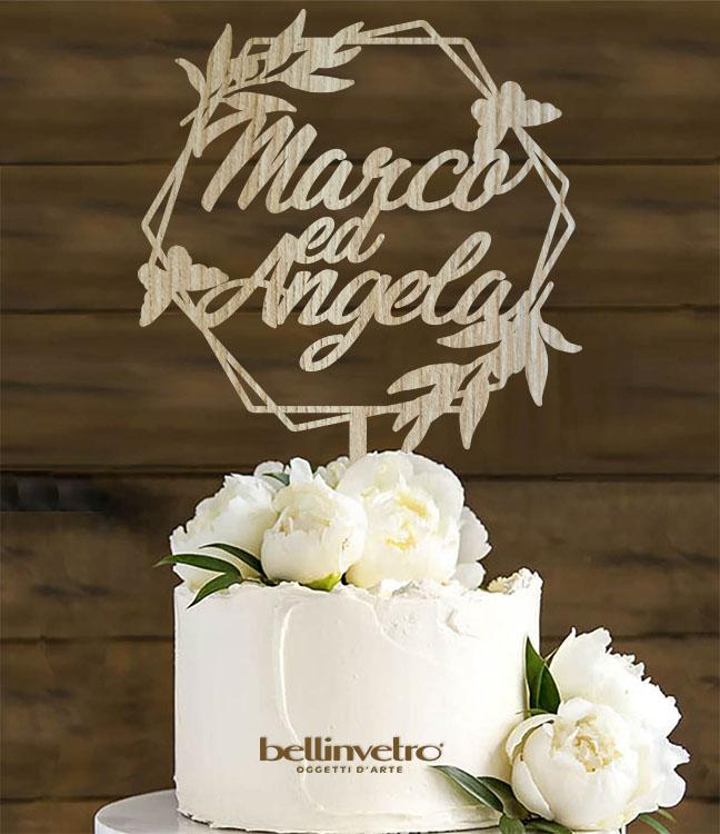 Topper cake con nomi in legno BELLINVETRO VR 230