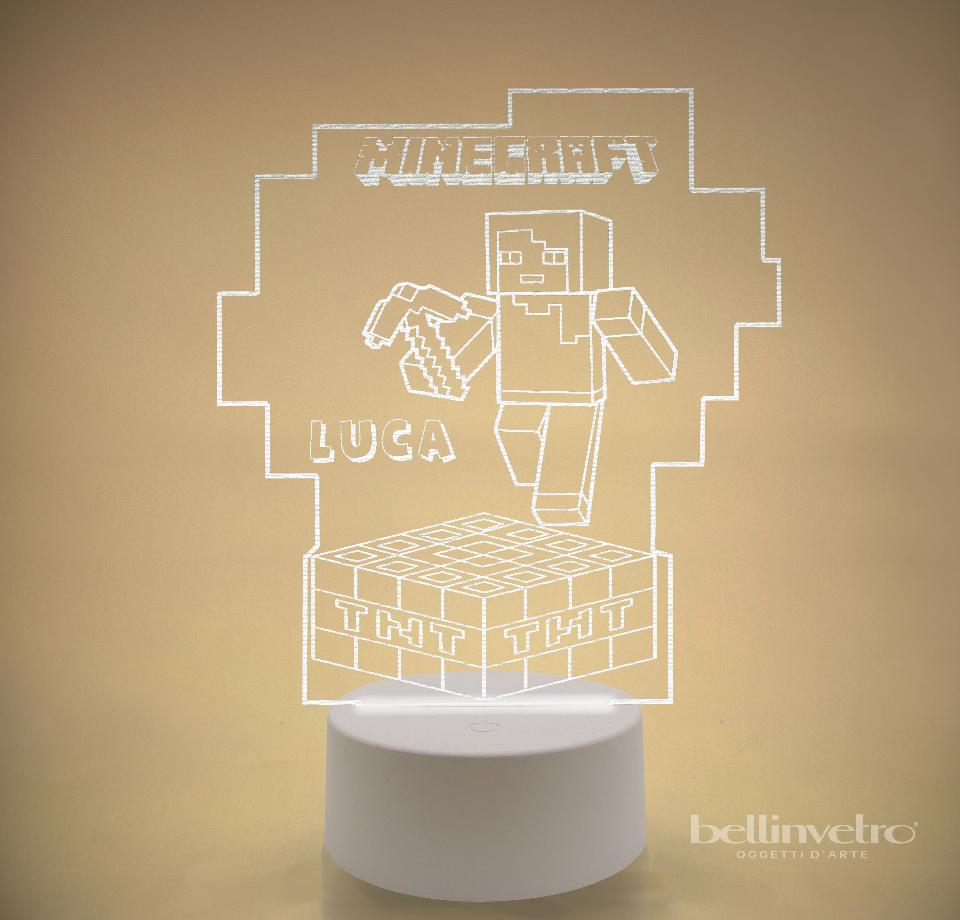 Lampada LED in plexiglass | NIGHT LIGHT | minecraft BELLINVETRO VR 223