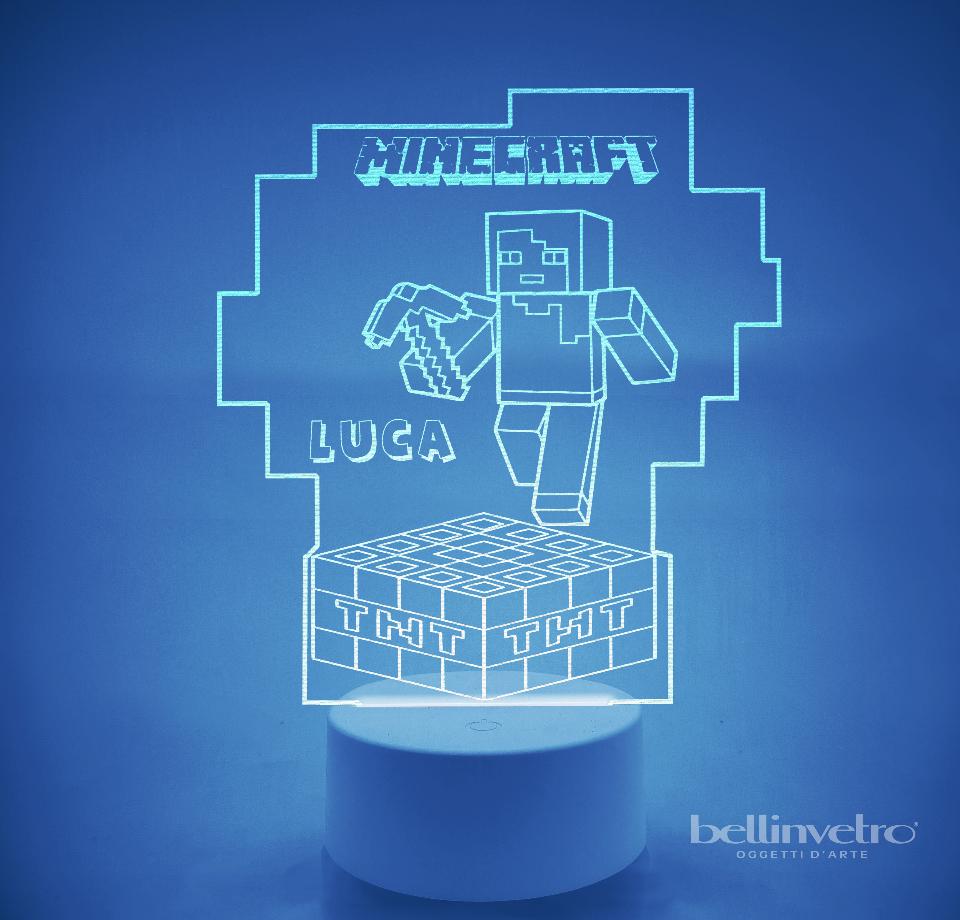 Lampada LED in plexiglass | NIGHT LIGHT | minecraft BELLINVETRO VR 223