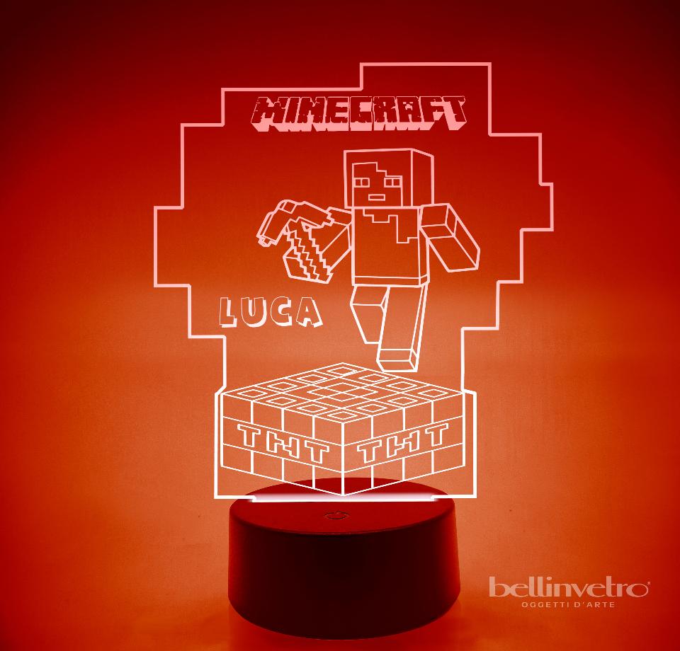 Lampada LED in plexiglass | NIGHT LIGHT | minecraft BELLINVETRO VR 223